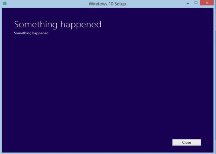 windows 10 something happened error