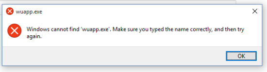 Windows cannot find wuapp.exe error