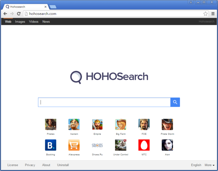 Hohosearch.com page