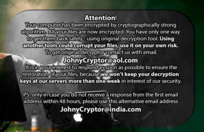 JohnyCryptor note