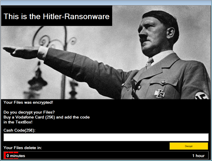 Hitler ransomware notification