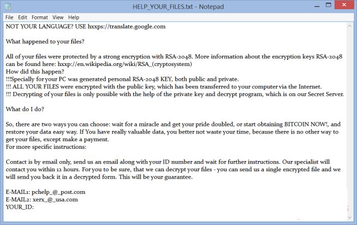 CryptFile2 ransomware note