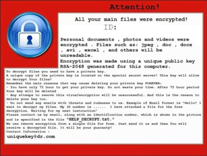 Crysis Ransomware note