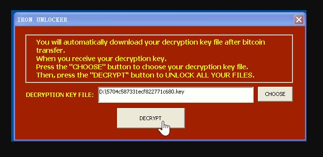 Iron Unlocker ransomware