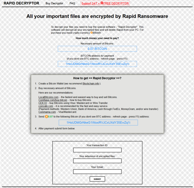 Rapid 3.0 ransomware
