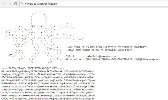 Kraken Cryptor ransomware