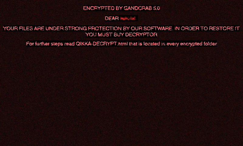 GANDCRAB V5.0 ransomware