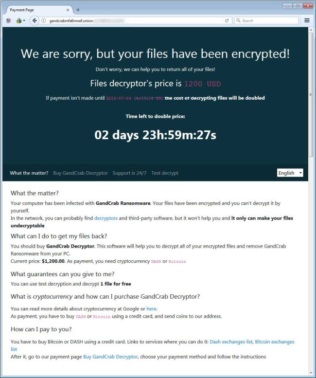 GANDCRAB V5.0 ransomware