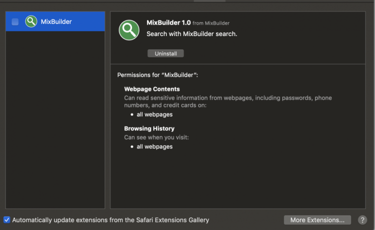 Delete http://MixBuilder/ virus from Mac
