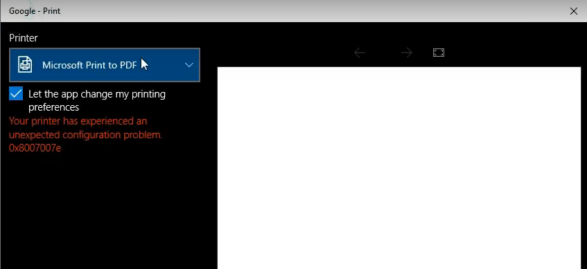 fix error 0X8007007e on Windows 10