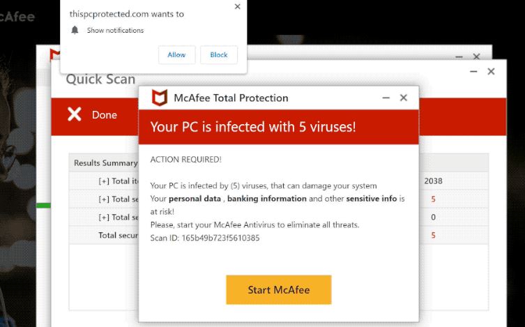 how to remove thispcprotected.com notifications